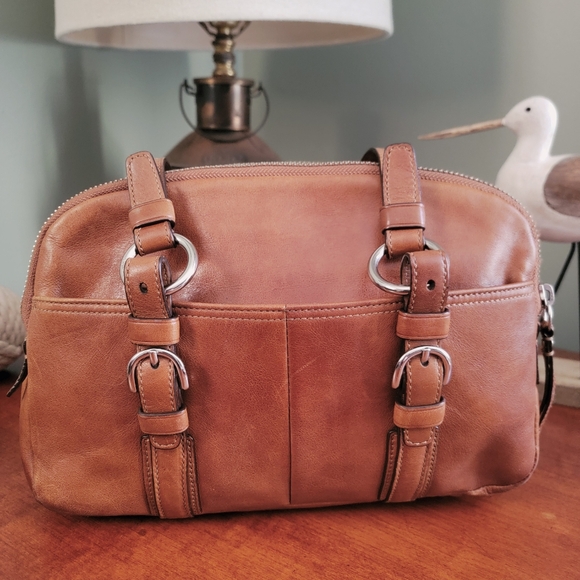 Coach Bonnie 12695 Satchel British Tan Leather Shoulder Bag Y2K - Picture 3 of 16